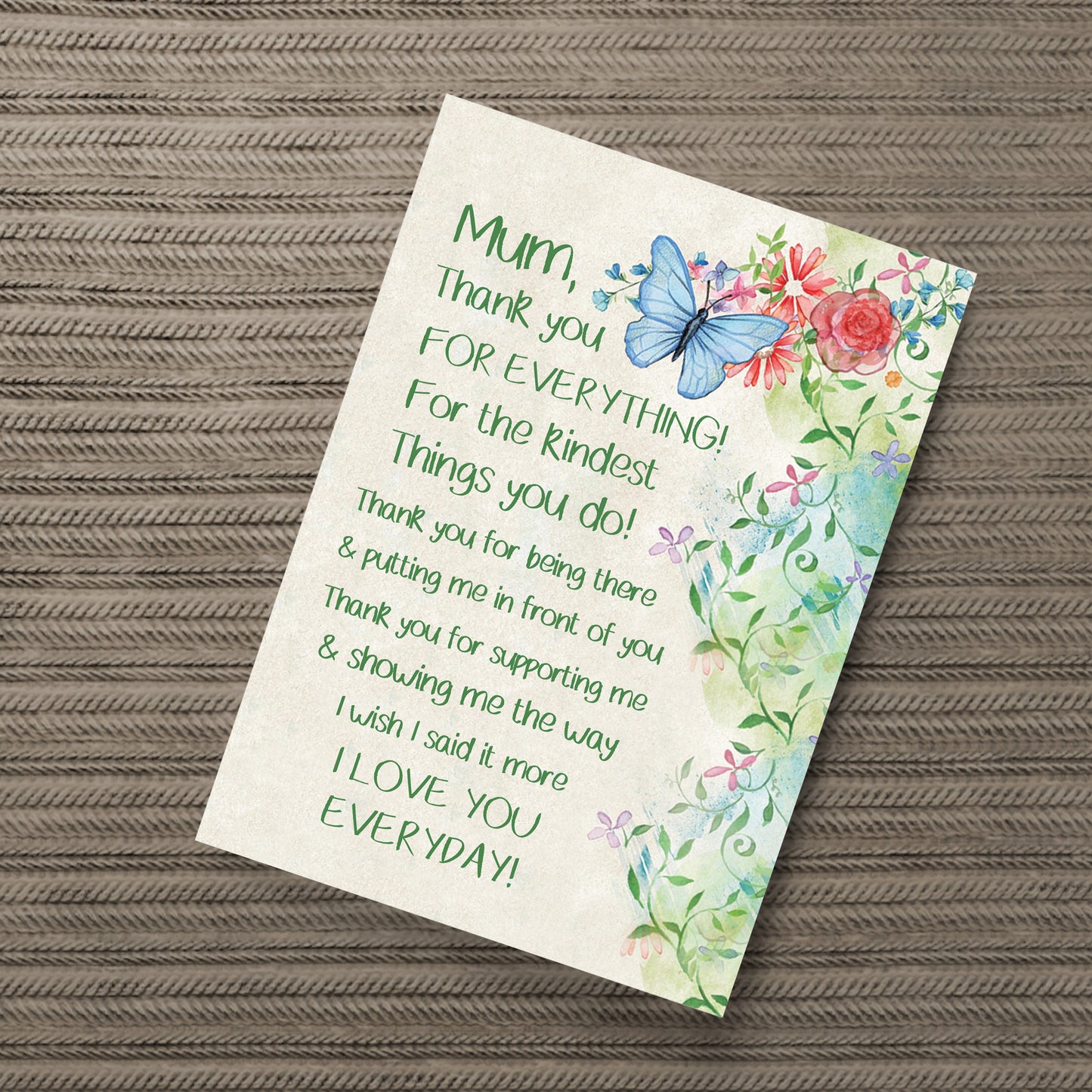 Mum Poem Print Mum Birthday Christmas Gift From Daughter Son
