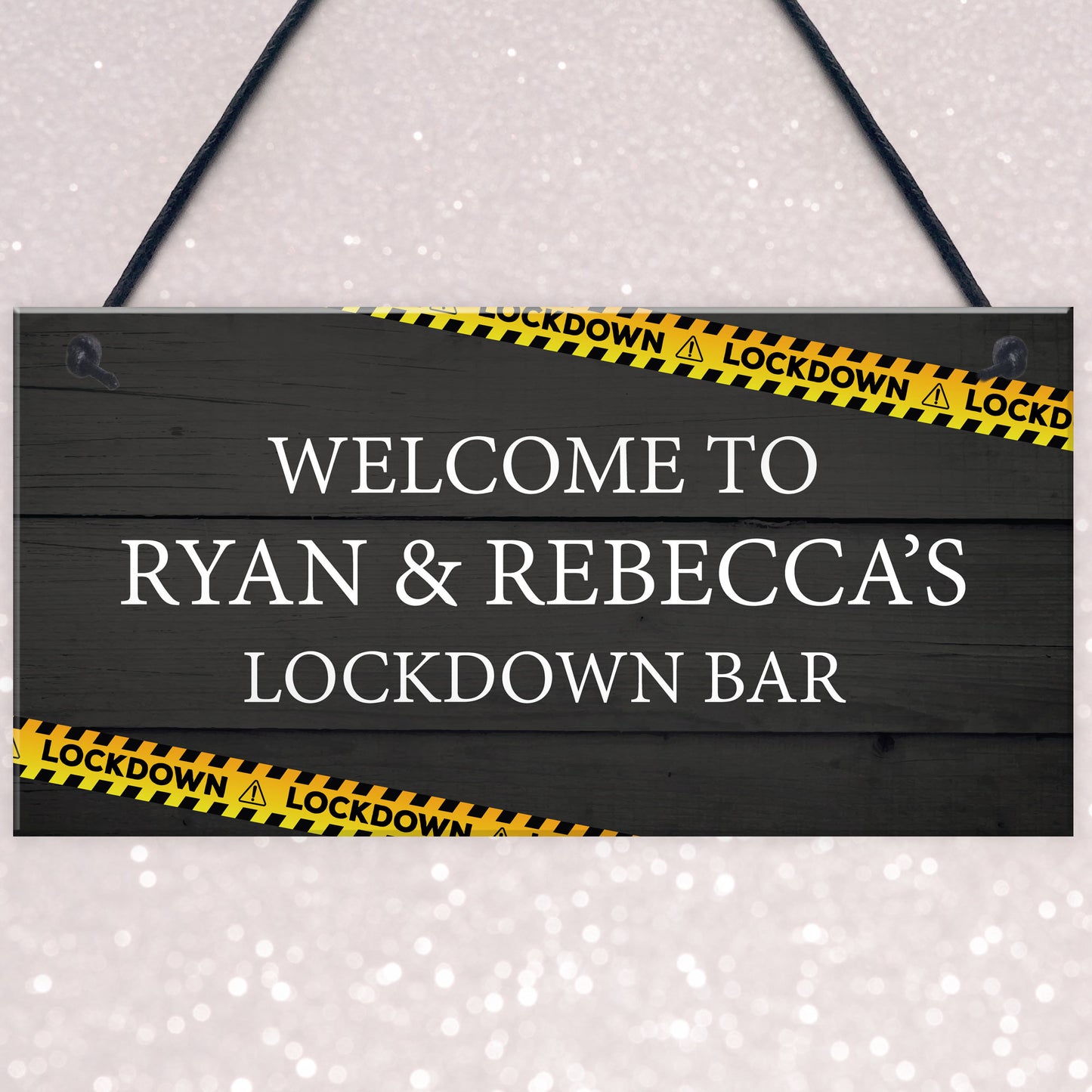 Funny LOCKDOWN BAR Sign Warning Sign Home Bar Pub Man Cave