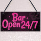 Bar Sign Pub Club Home Bar Open Display Hanging Plaque Kitchen