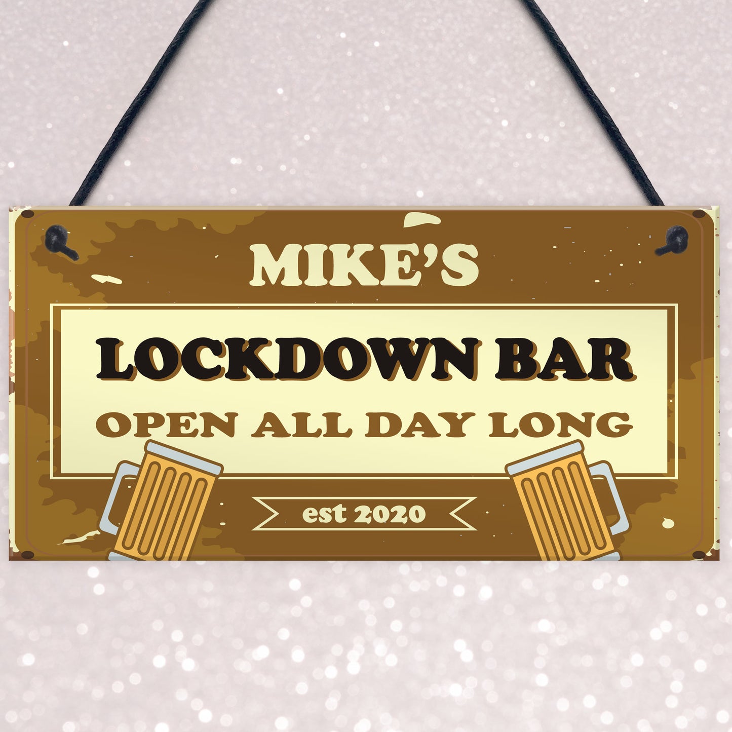 Personalised Lockdown Bar Funny Novelty Bar Signs Home Decor