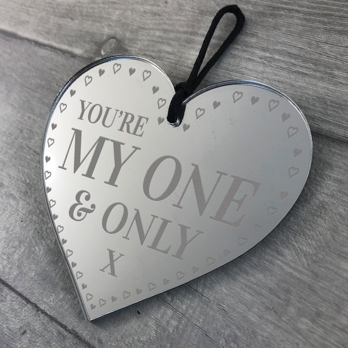 My One And Only Engraved Heart Gift For Boyfriend Girlfriend