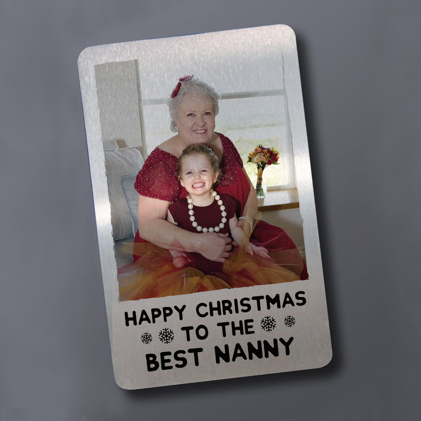 Christmas Gift For Nanny Personalised Metal Wallet Photo Card