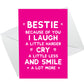 Bestie Thank You Card And Gift For Birthday Friendship Gifts