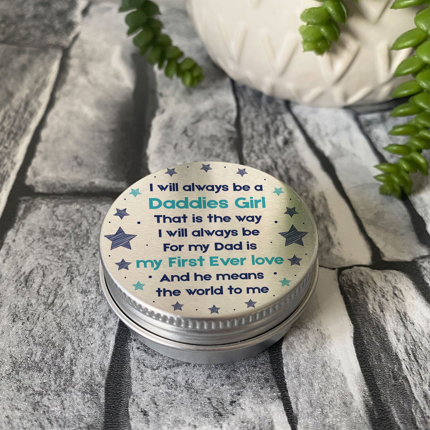 Daddies Girl Gift For Dad Metal Tin Fathers Day Birthday Gift