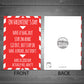 Funny Valentines Day Card Lockdown Warning Novelty Card