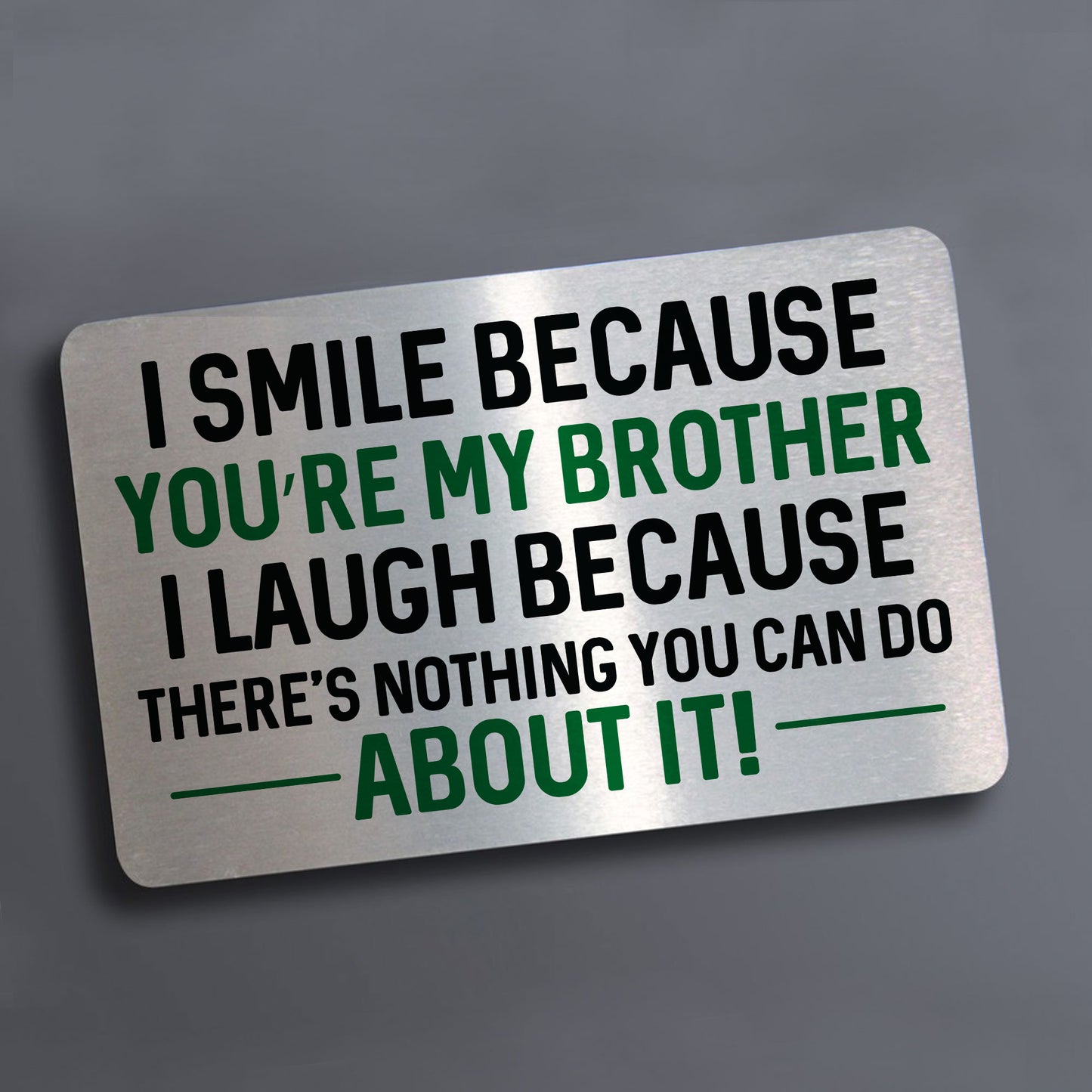 Novelty Brother Gifts Metal Wallet Card Gifts For Brother Him