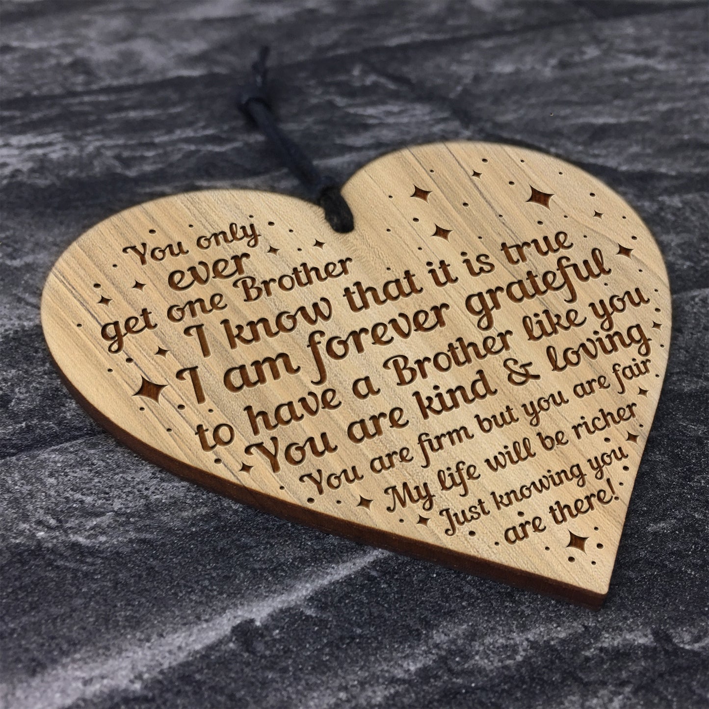 Brother Plaque Engraved Heart Birthday Christmas Gift