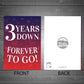 3 Years Down Forever To Go 3rd Anniversary Card For Him Her