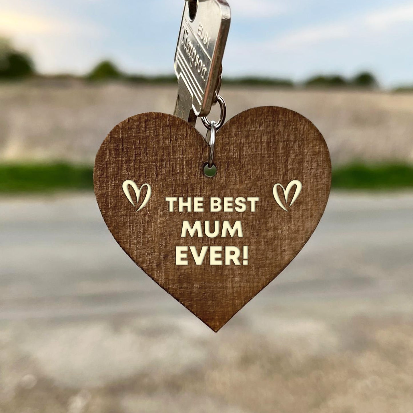Mum Gifts From Daughter Son Wood Keyring Thank You Mum Gift