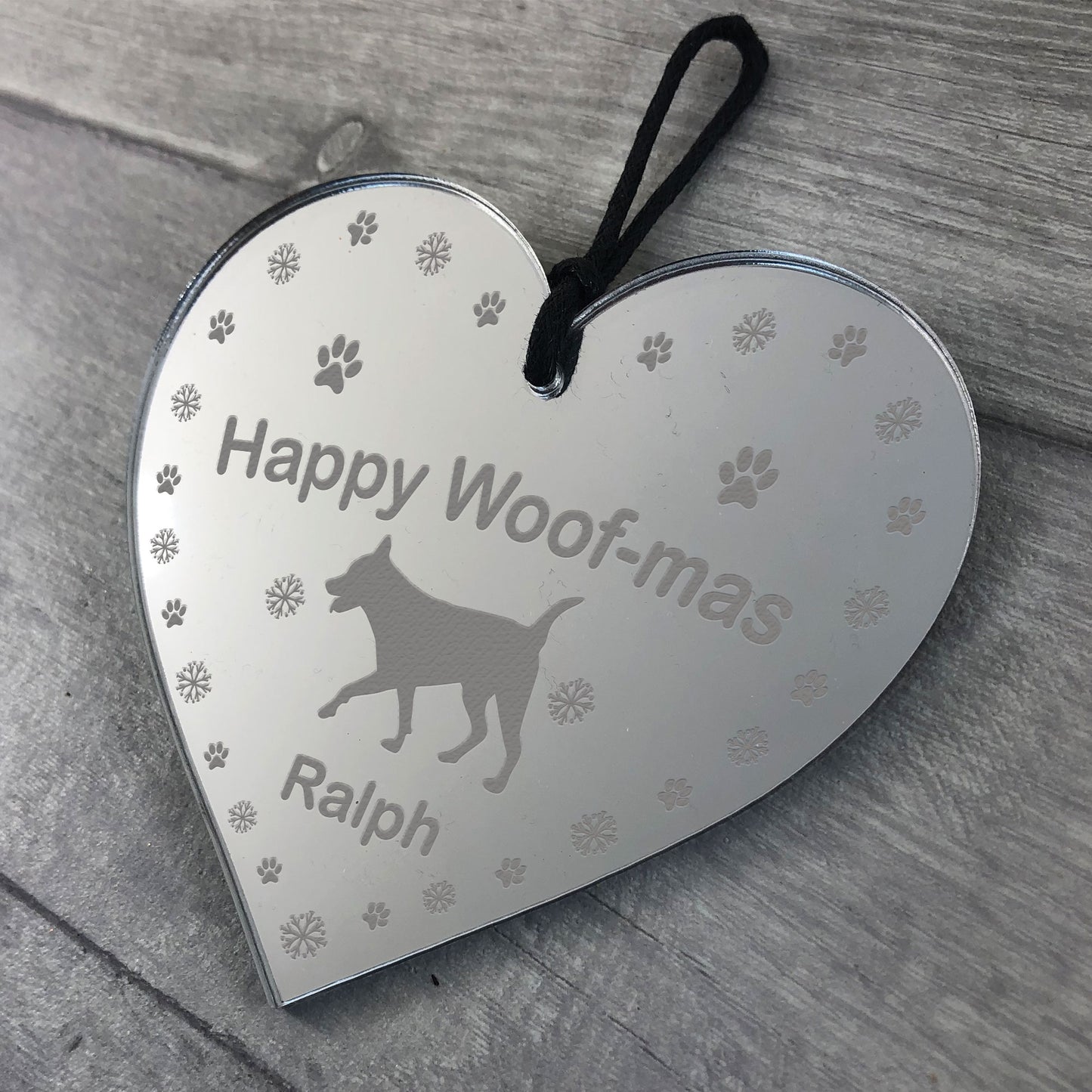 Happy Woofmas Personalised Dogs 1st Christmas Decoration