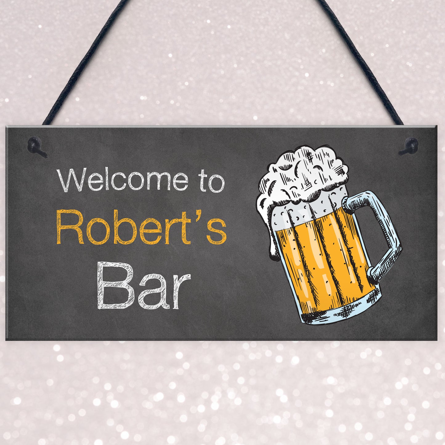 BEER Sign Personalised Home Bar Man Cave Shed Hanging Plaque