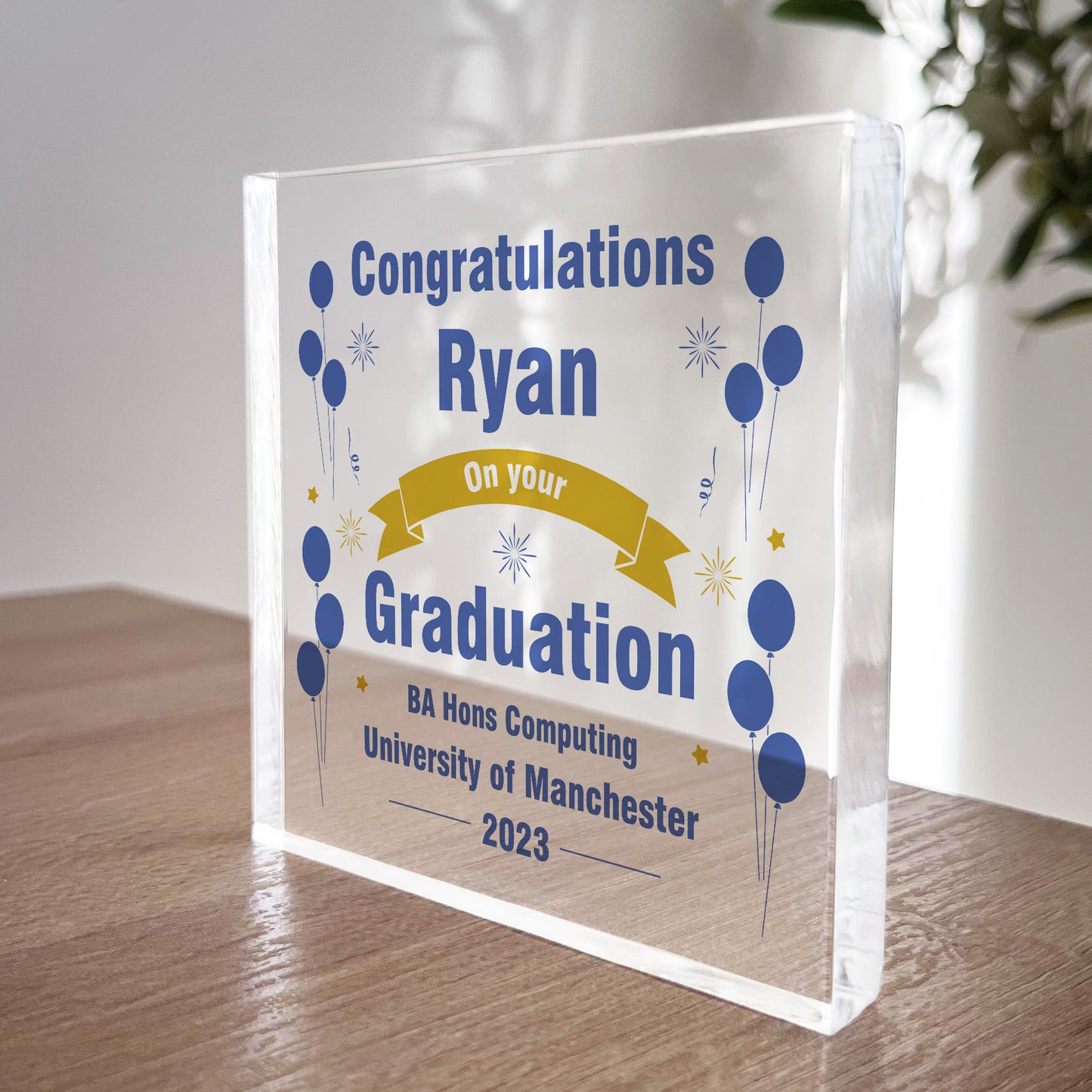 Personalised Gift For Graduation Congratulations Acrylic Block