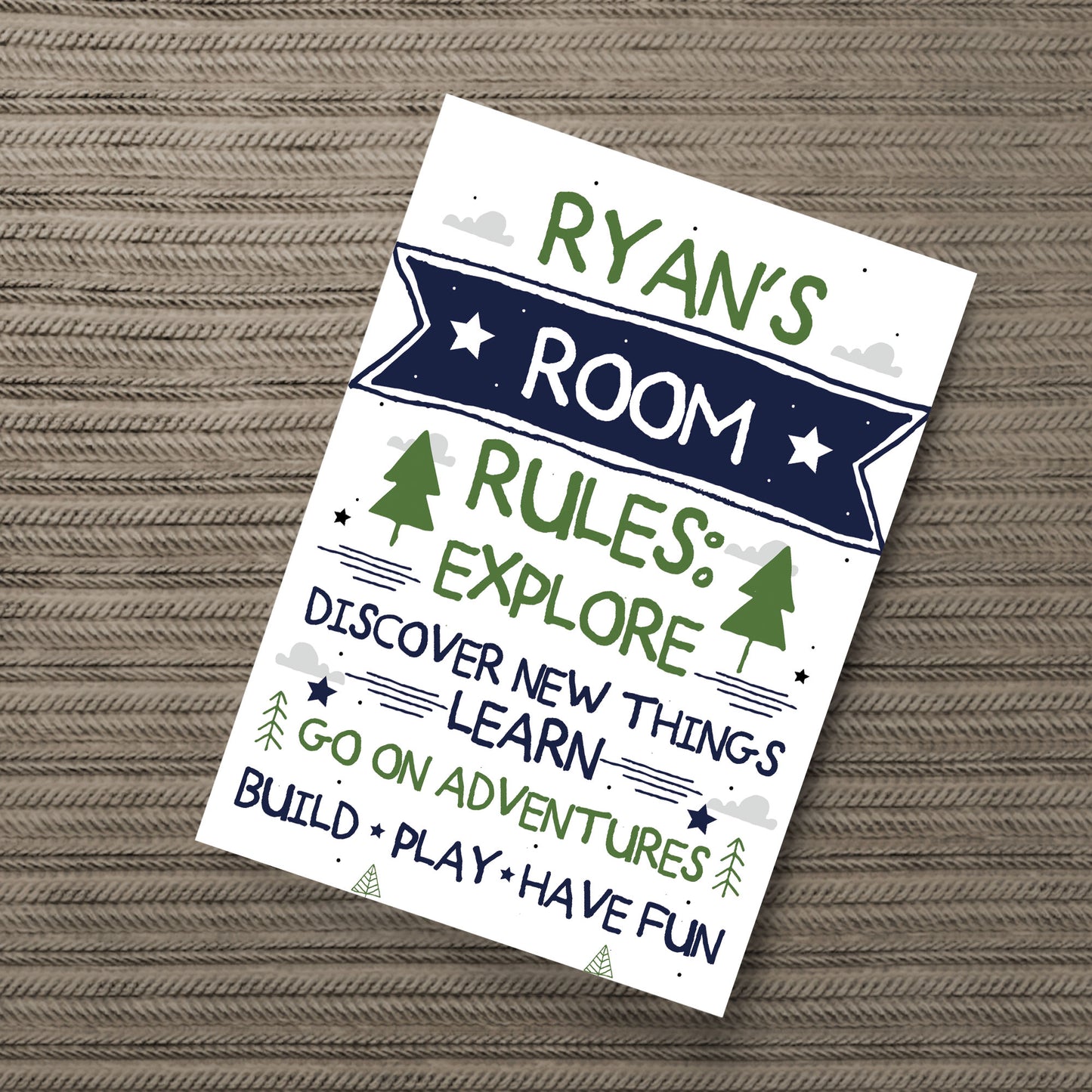 Personalised Boys Bedroom Sign Boys Bedroom Decor Wall Art Gift