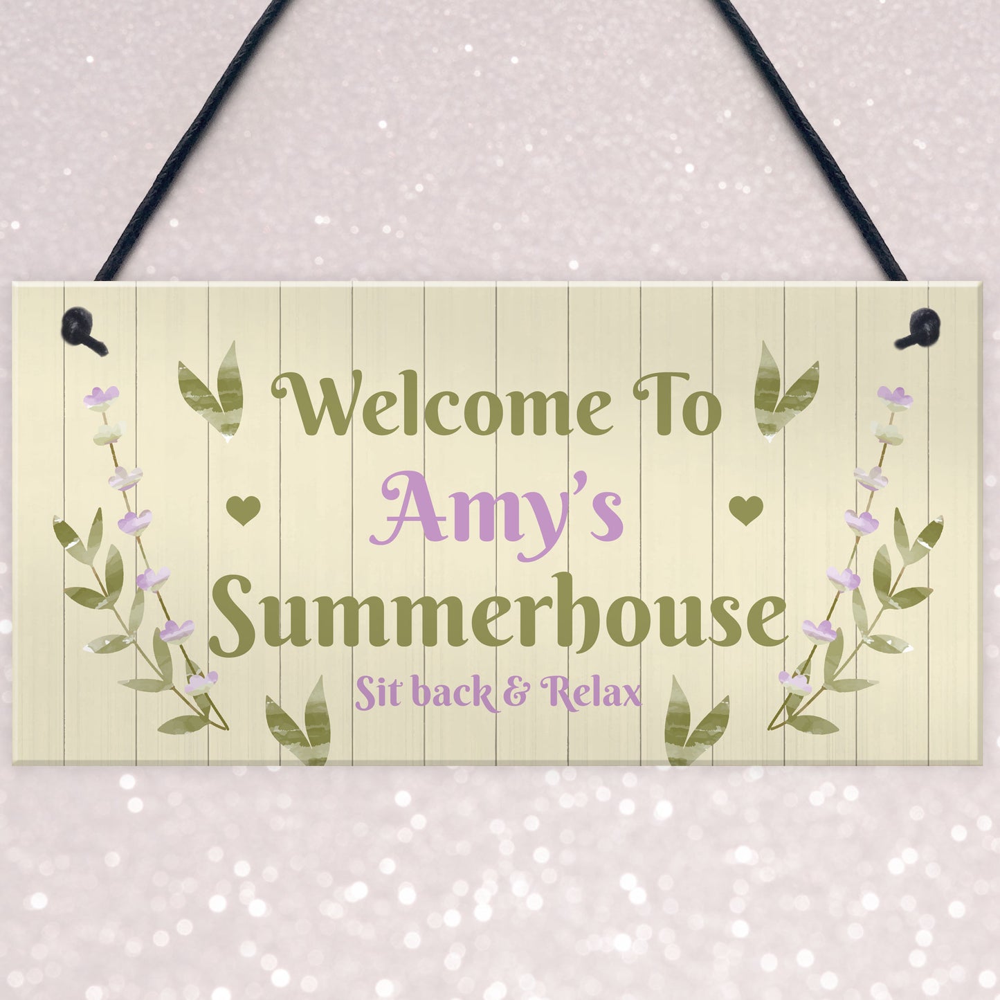 Summerhouse Decor Sign Personalised Hanging Wall Sign For Garden