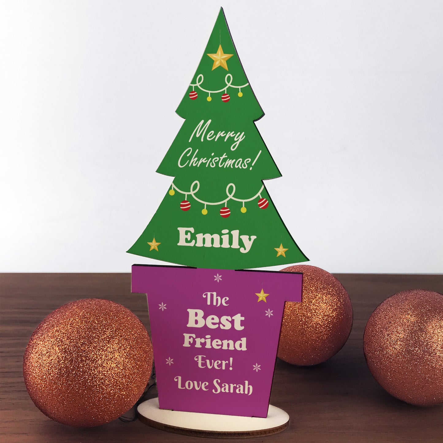 Christmas Gift For Best Friend Wood Christmas Tree Personalised