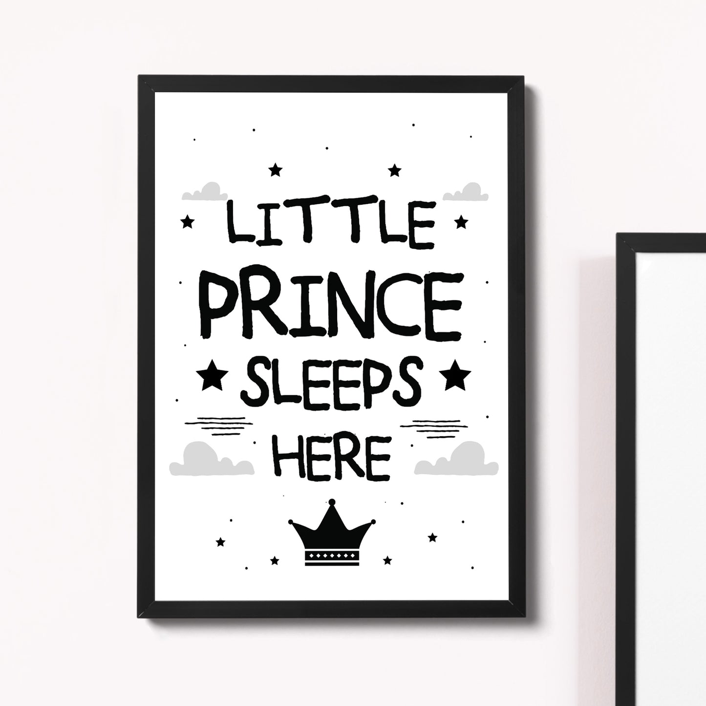 Boys Nursery Decoration Framed Print Prince Sleeps Here Son Gift