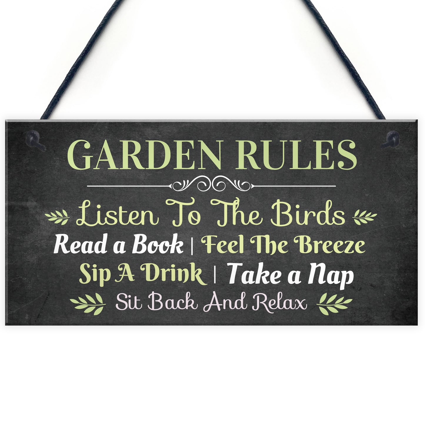 3 PACK Garden Rules Hanging Sign Bundle Gift For Her Women