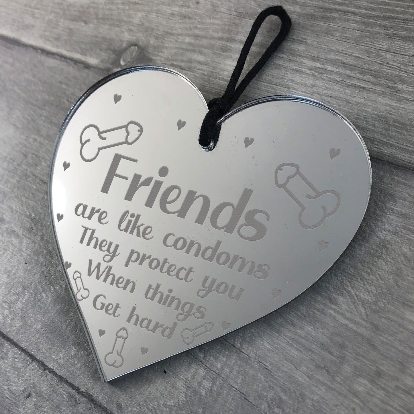 Friendship Gift Engraved Acrylic Heart Best Friend Birthday Xmas