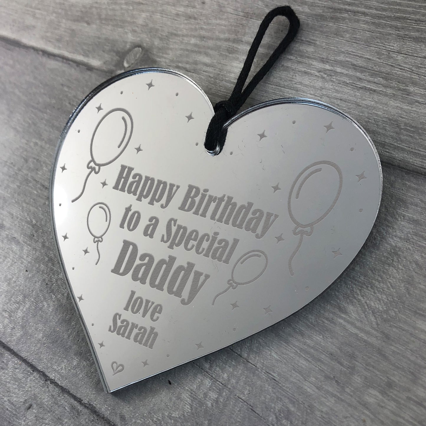 Birthday Gift For Daddy Personalised Engraved Heart Gift