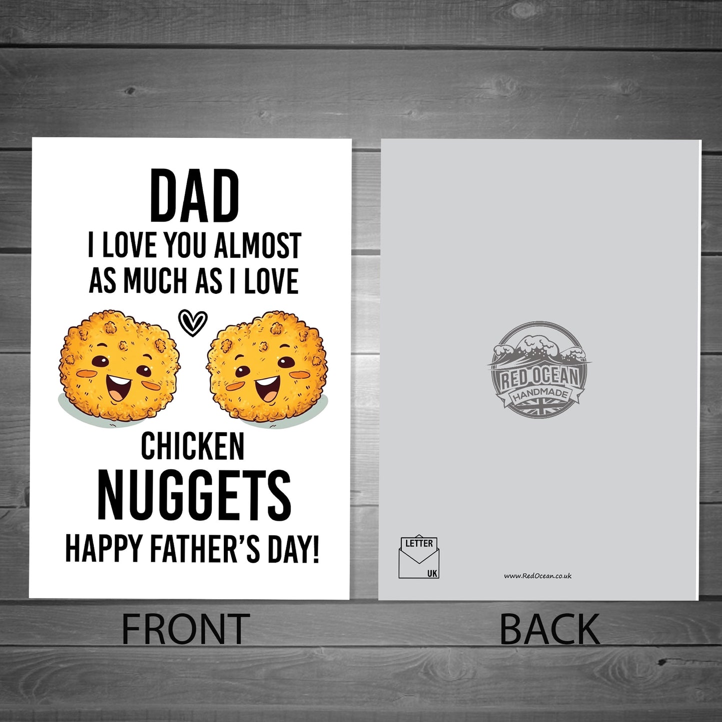 Funny Happy Father's Day Card Chicken Nugget Theme Joke