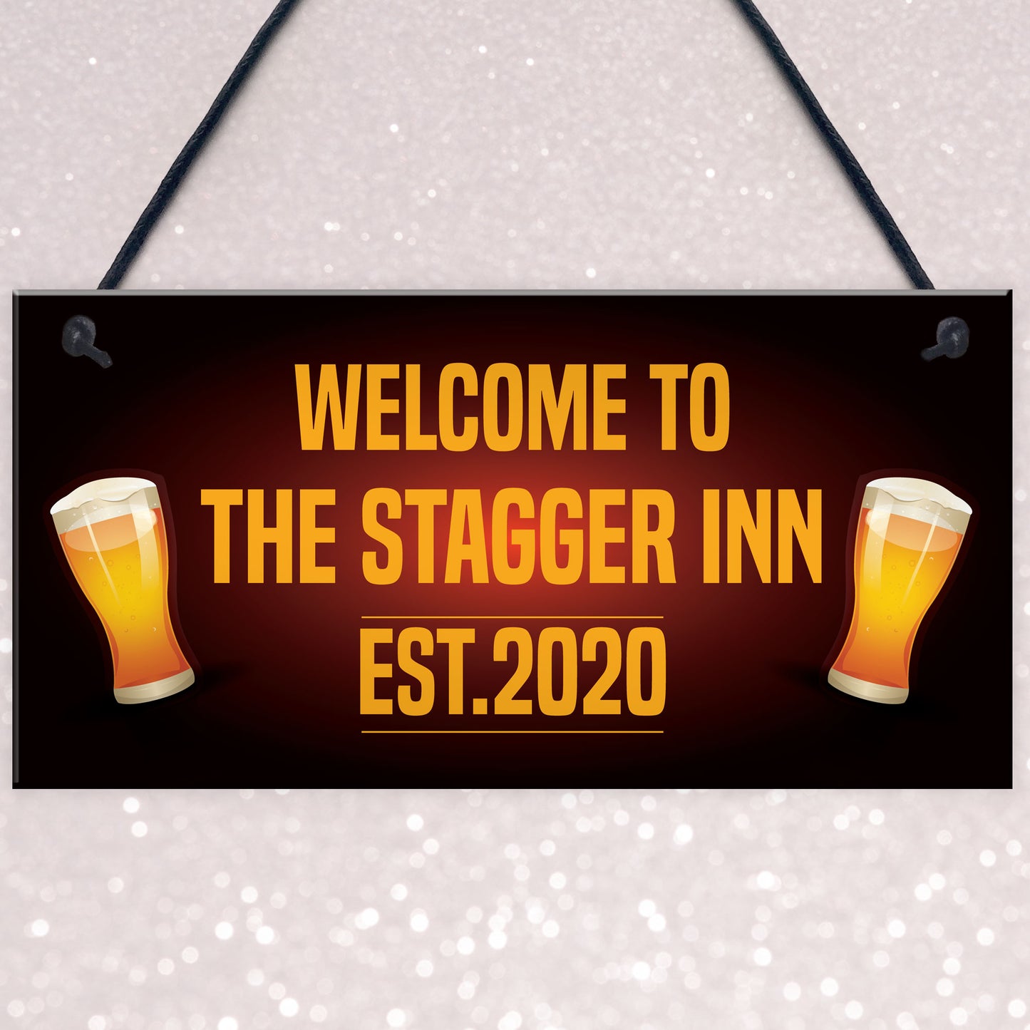 Personalised STAGGER INN Home Bar Sign Hanging Man Cave Sign