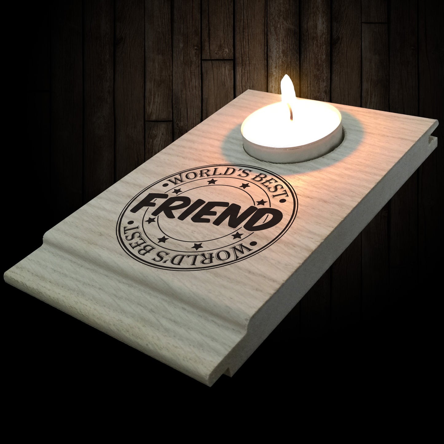 Worlds Best Friend Candle Gift Set Tea Light Holder