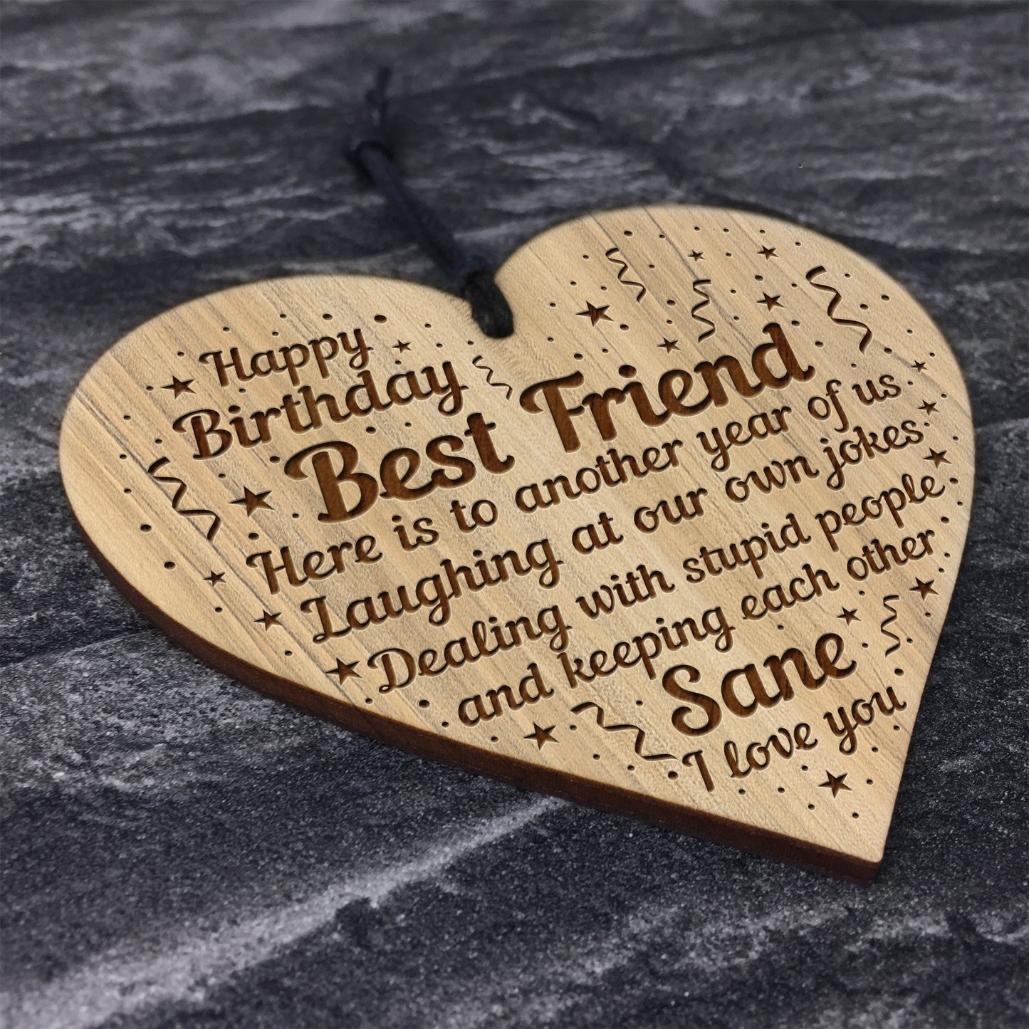 Birthday Gift For Best Friend Engraved Heart Friendship Sign