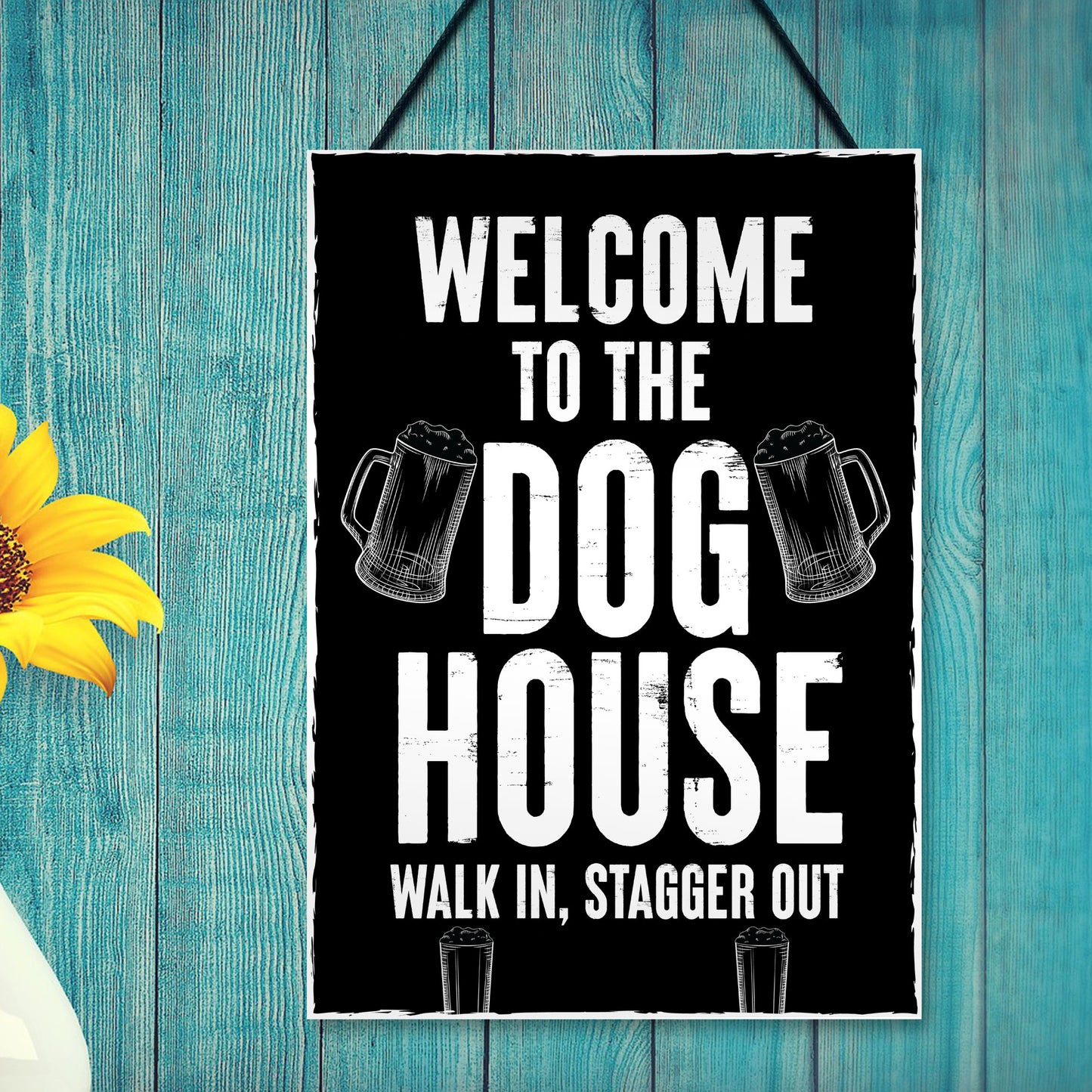 Welcome To The DOG HOUSE Funny Bar Sign Hanging Wall Bar Pub