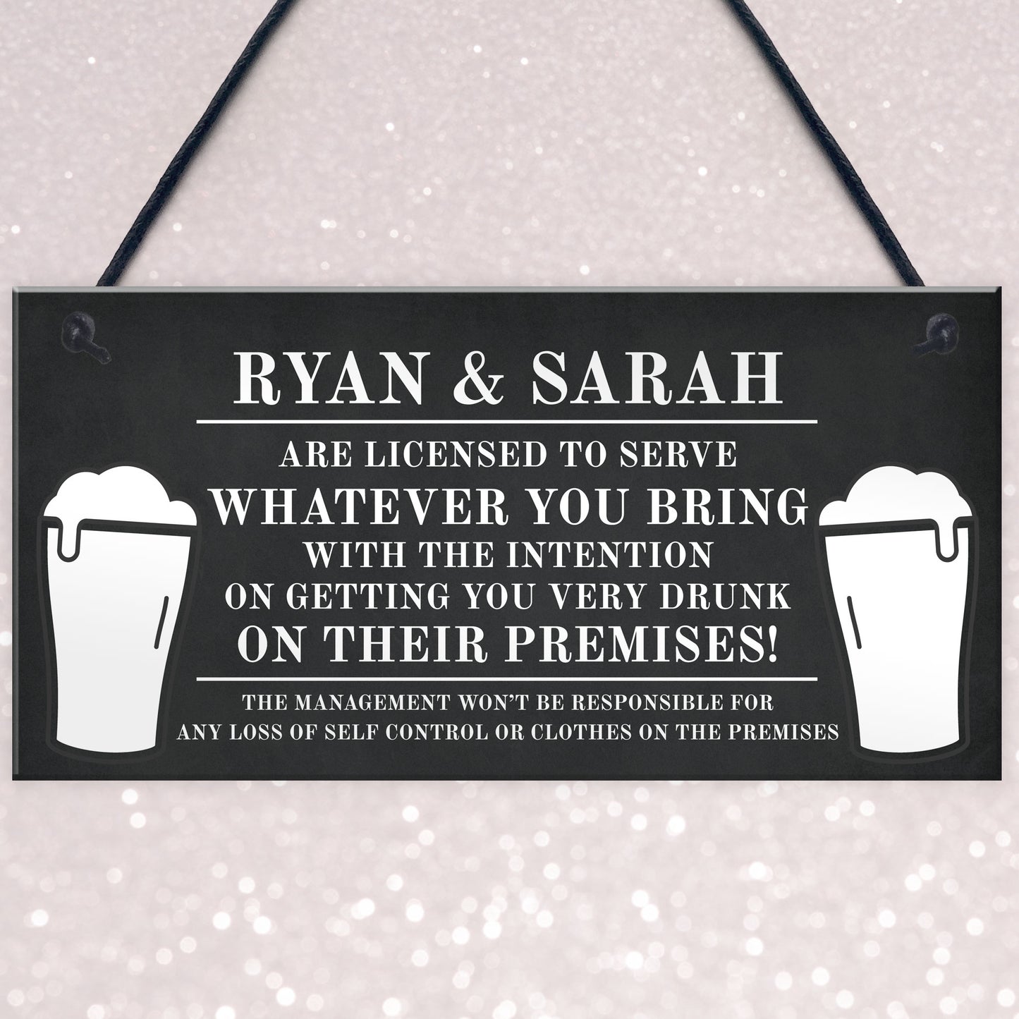 Funny Personalised Bar Sign Hanging Man Cave Shed Garage Sign