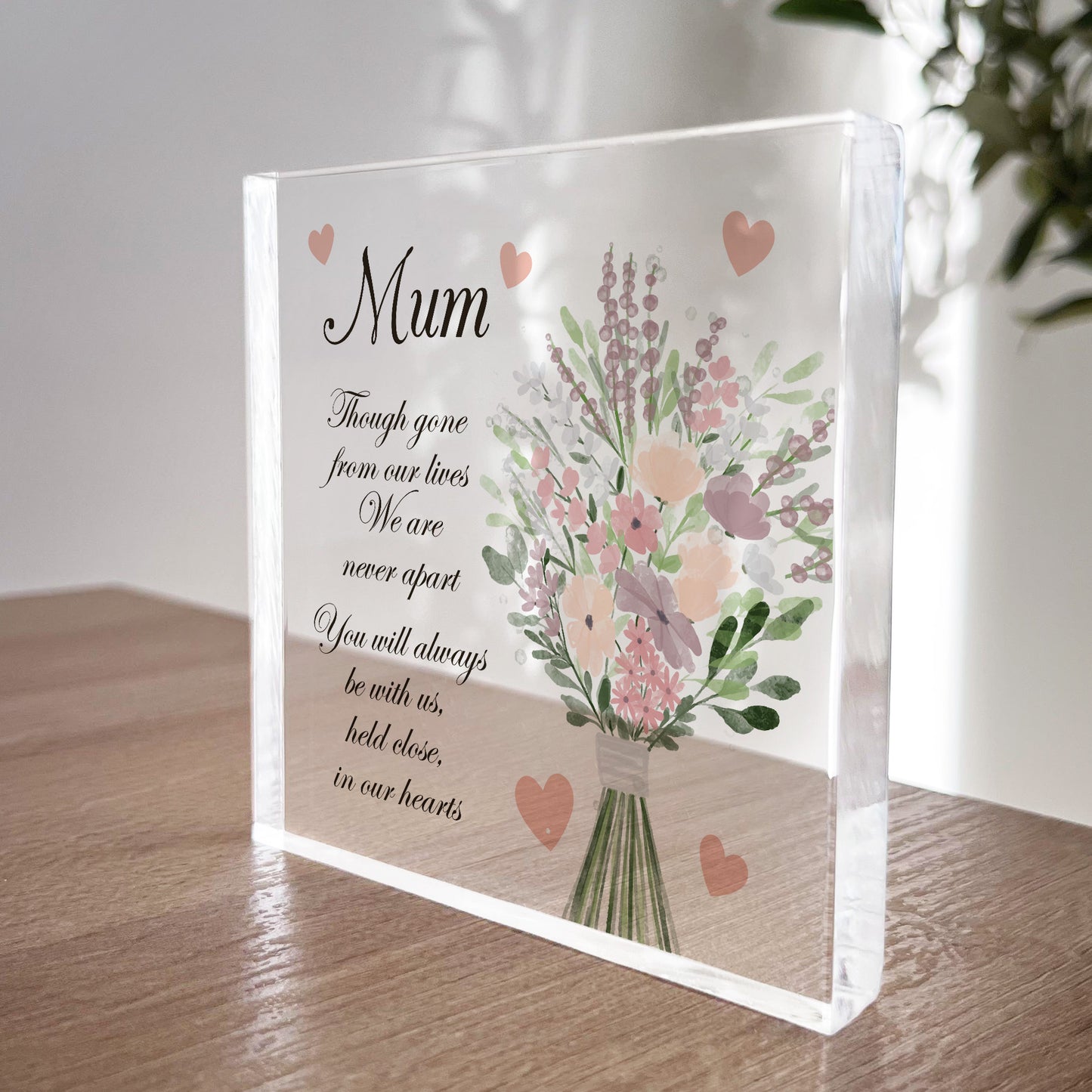 Mum Memorial Plaque Acrylic Block Beautiful Mum Memorial Sign