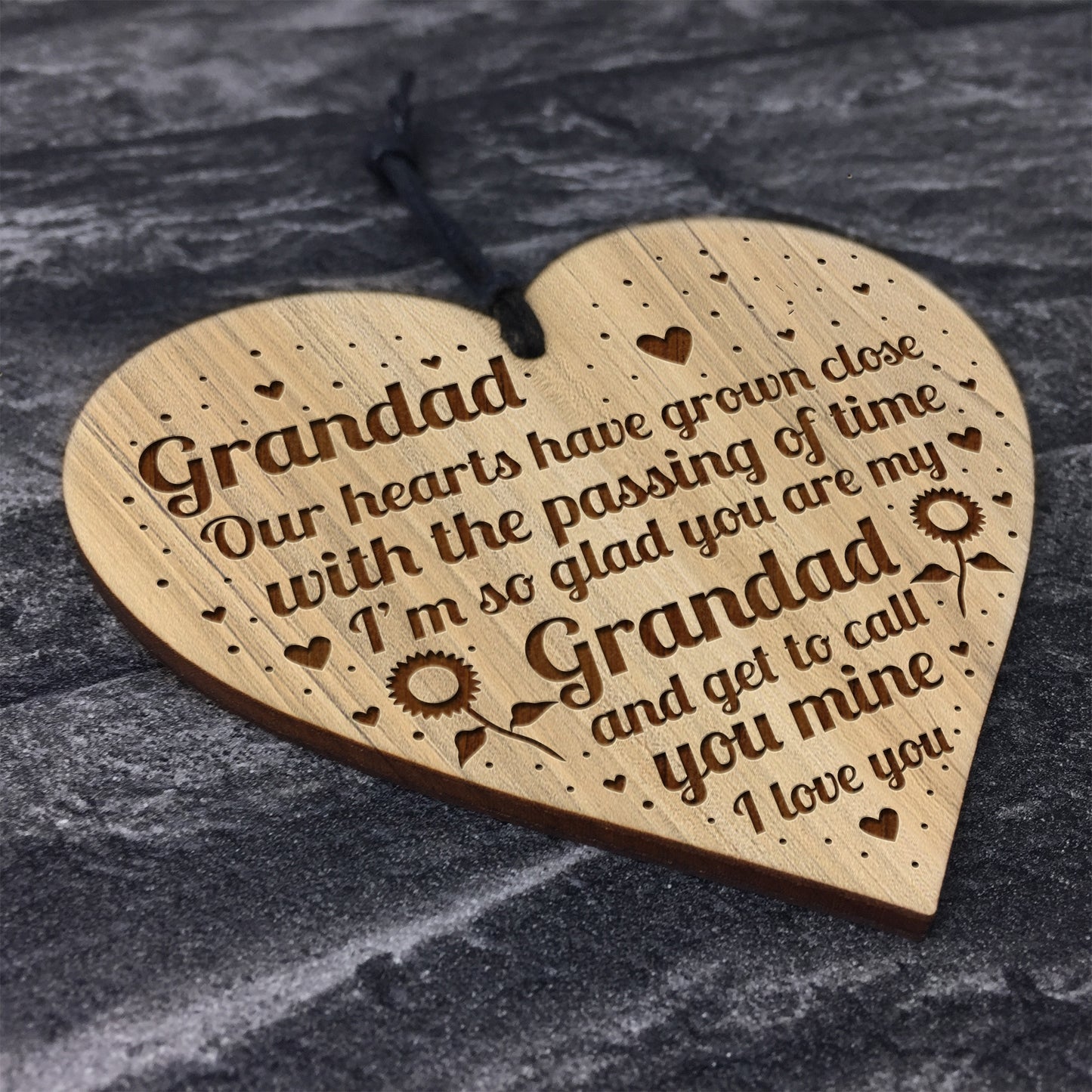 Grandfather Gift Engraved Heart Grandad Gifts For Birthday Xmas