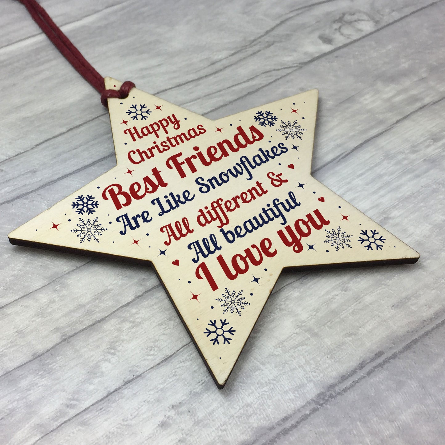 Christmas Gifts For Best Friend Wooden Baubles Tree Decoration