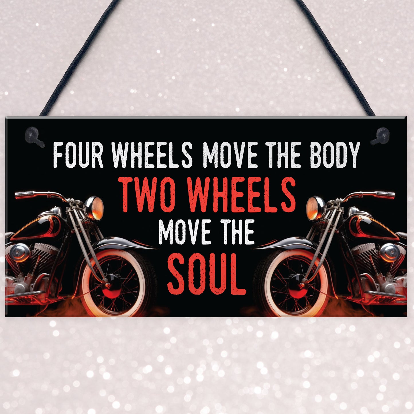 Vintage Motorcycle Sign Two Wheels Move The Soul Quirky Garage