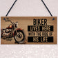 Novelty Motorcycle Motorbike Sign Funny Biker Gifts For Husband