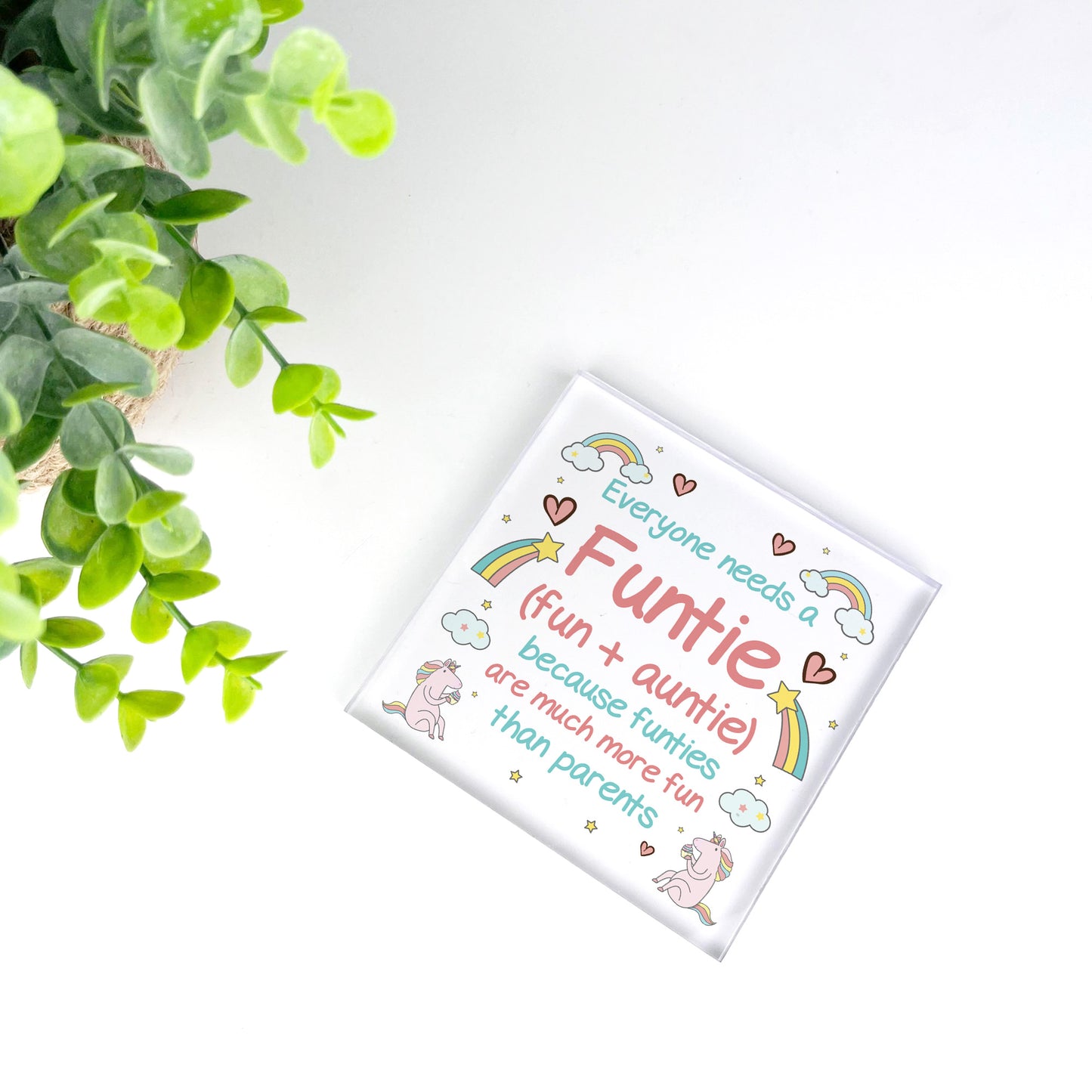 Auntie Gift Novelty Funtie Acrylic Block Funny Auntie Gifts