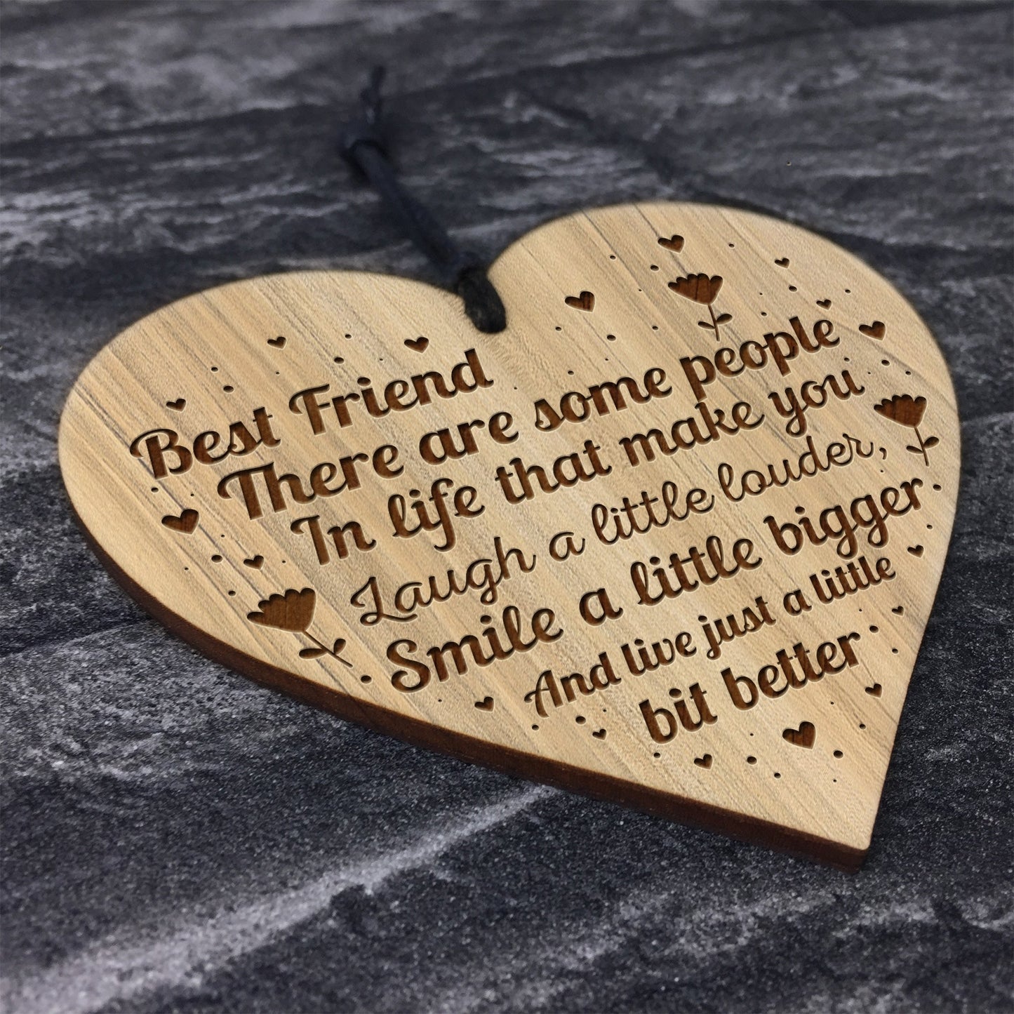 Best Friend Gift Idea Engraved Heart Friendship Sign Birthday