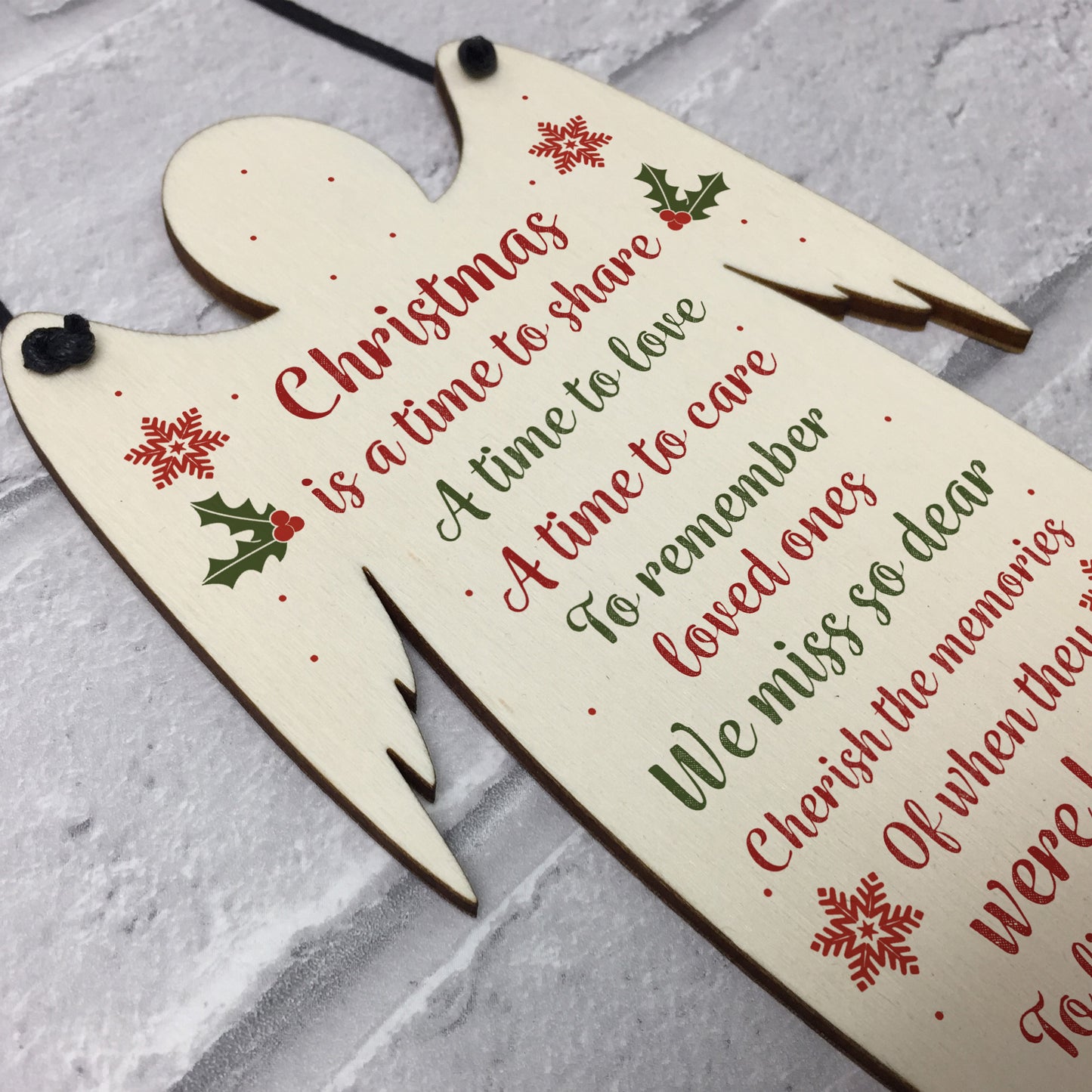Wooden Angel Memorial Plaque For Mum Dad Nan Grandad Plaque