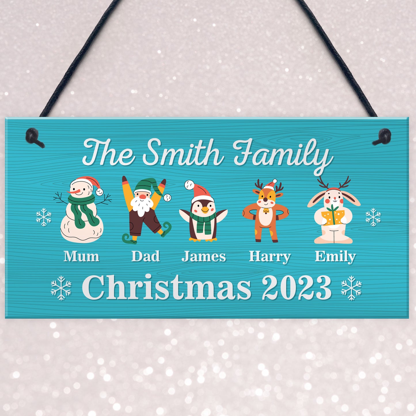 Personalised Christmas Decoration For Family Christmas Sign