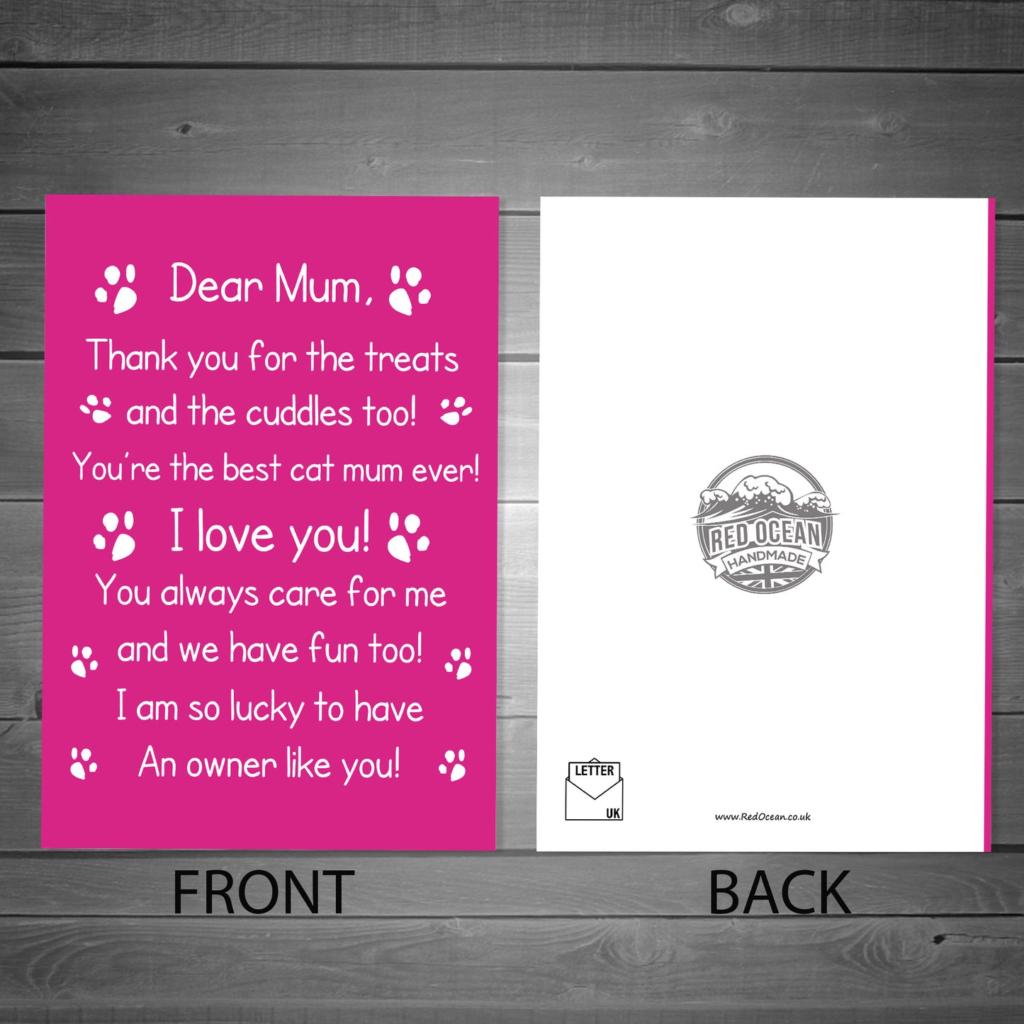 Funny Birthday Mothers Day Card For Mum From The Cat Poem