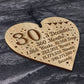 Funny 30th Birthday Gift For Him Her Engraved Wood Heart