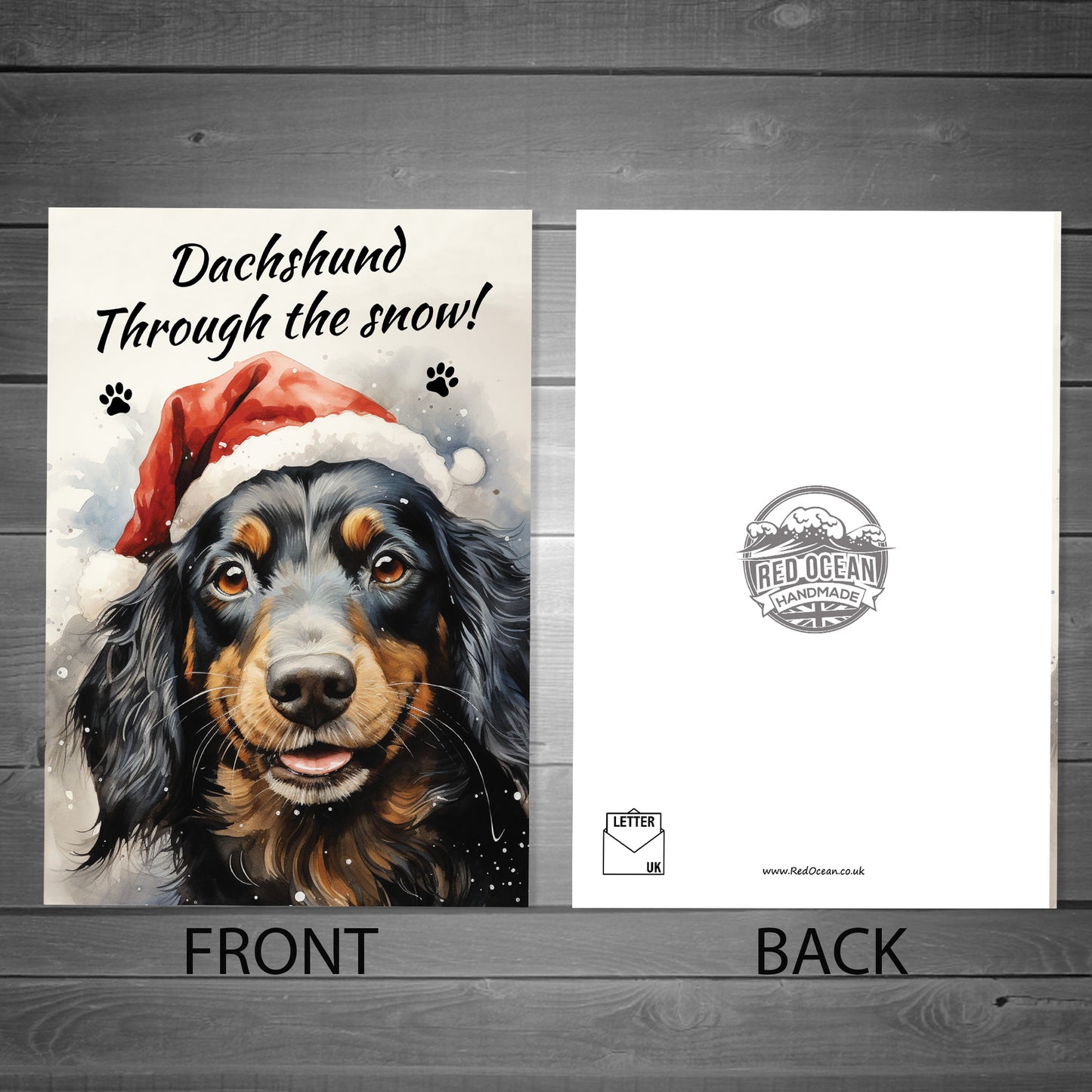Daschshund Christmas Card Funny Christmas Card For Mum Dad