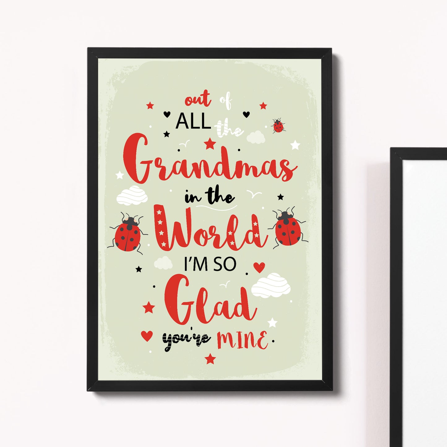 FRAMED Print Grandma Birthday Gift From Granddaughter Grandson