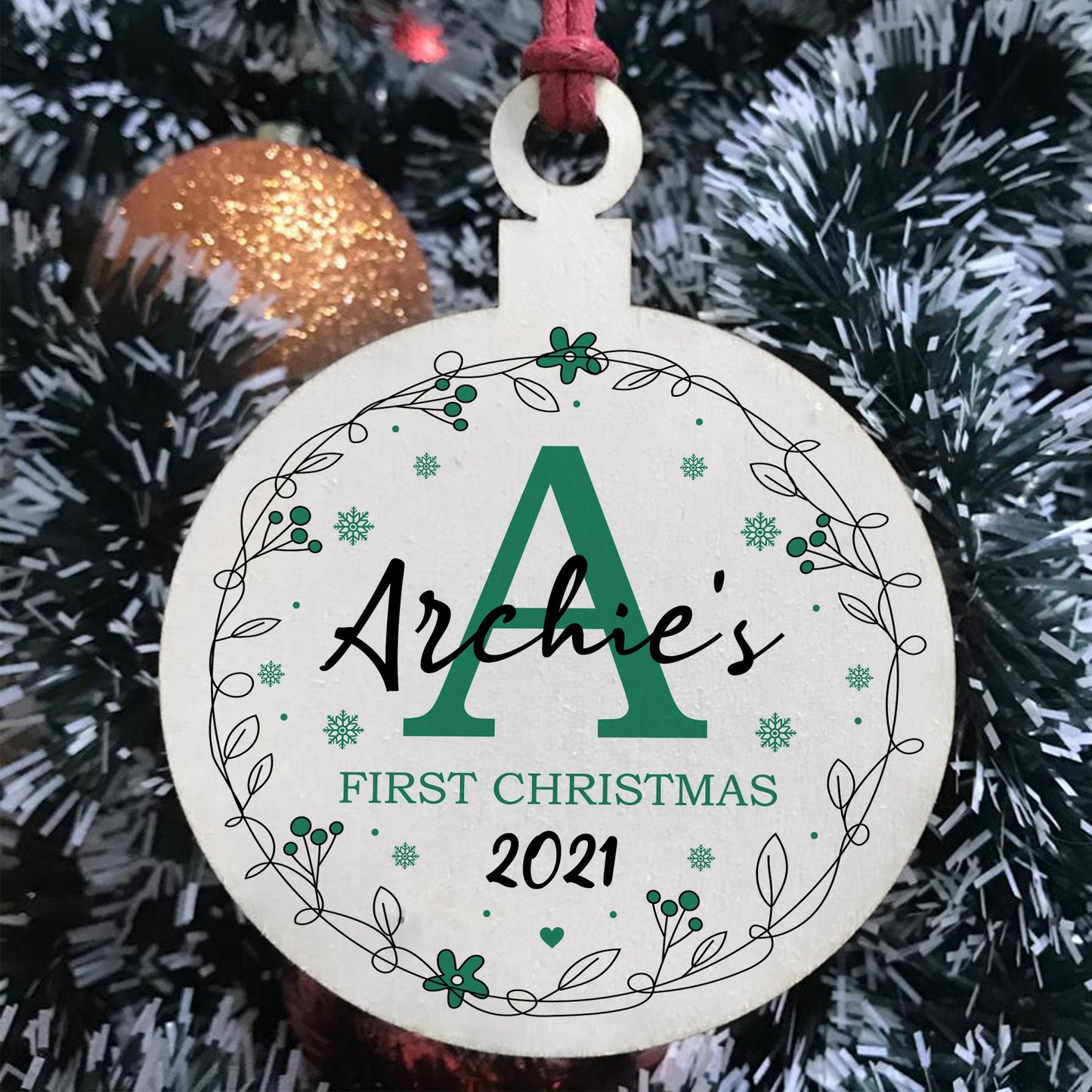 Baby 1st First Christmas Bauble Personalised Tree Decoration