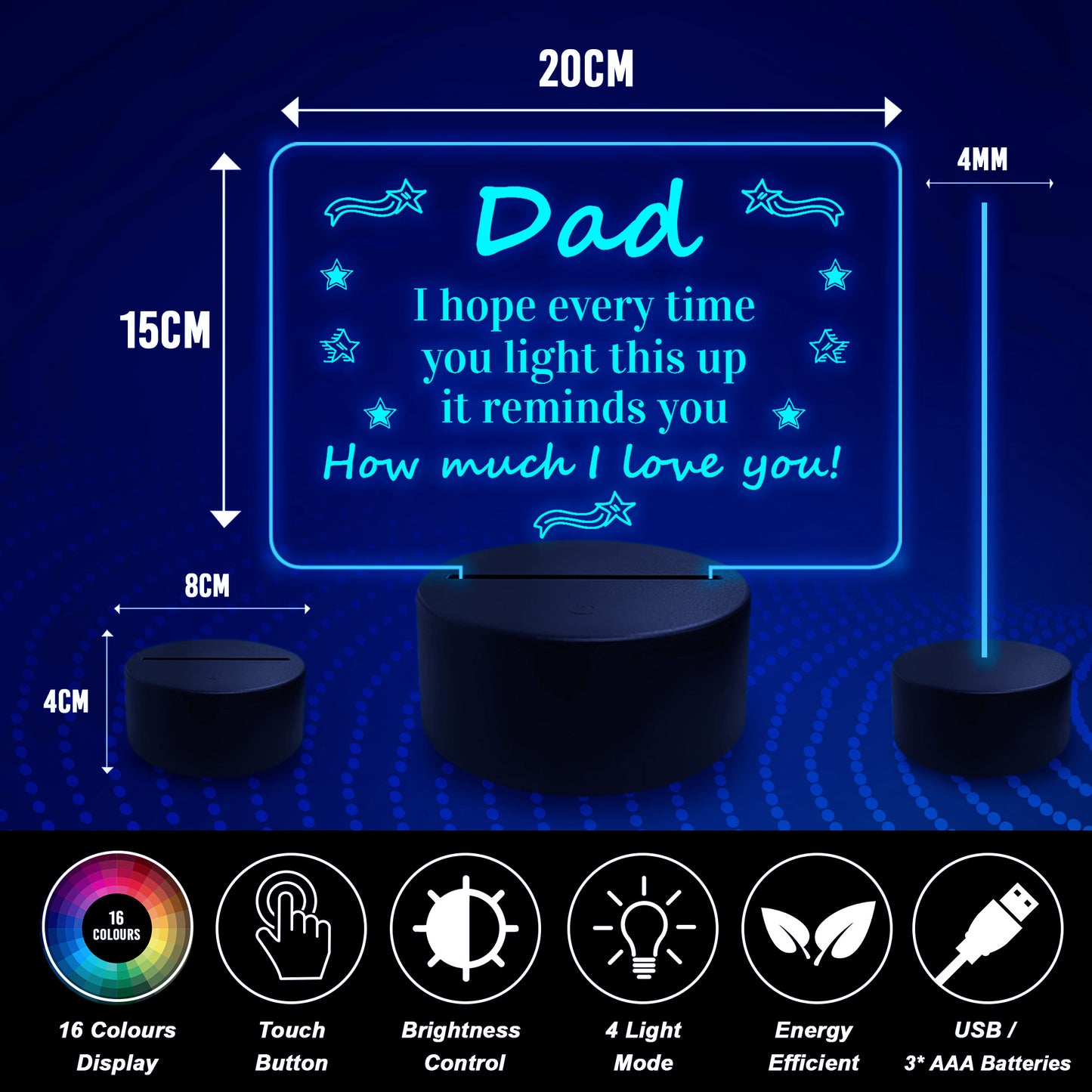 Dad Gifts For Birthday Fathers Day Acrylic Light Dad Gifts