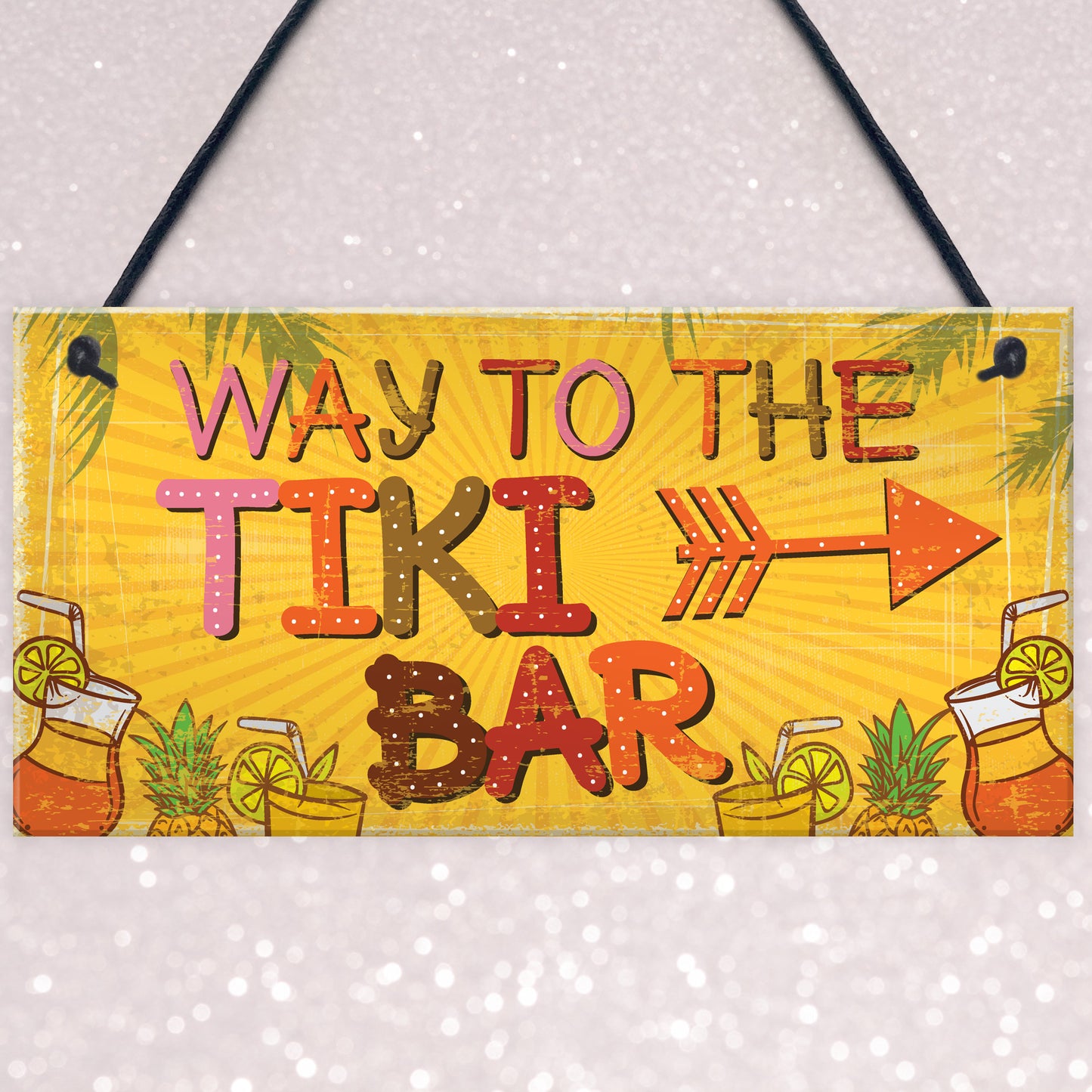 Welome Tiki Bar Party Hanging Pub Plaque Beer Cocktails Sign