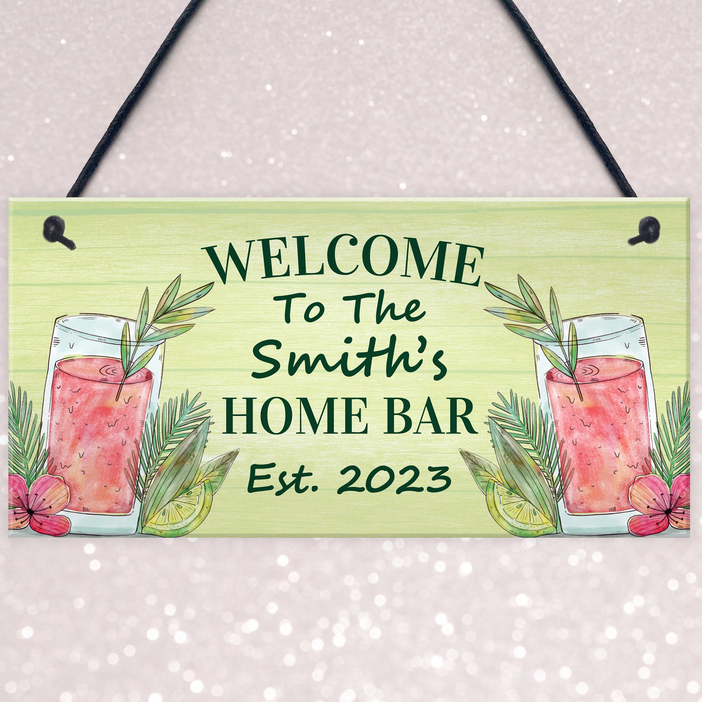 PERSONALISED Home Cocktail Bar Sign Garden Bar Home Bar Pub