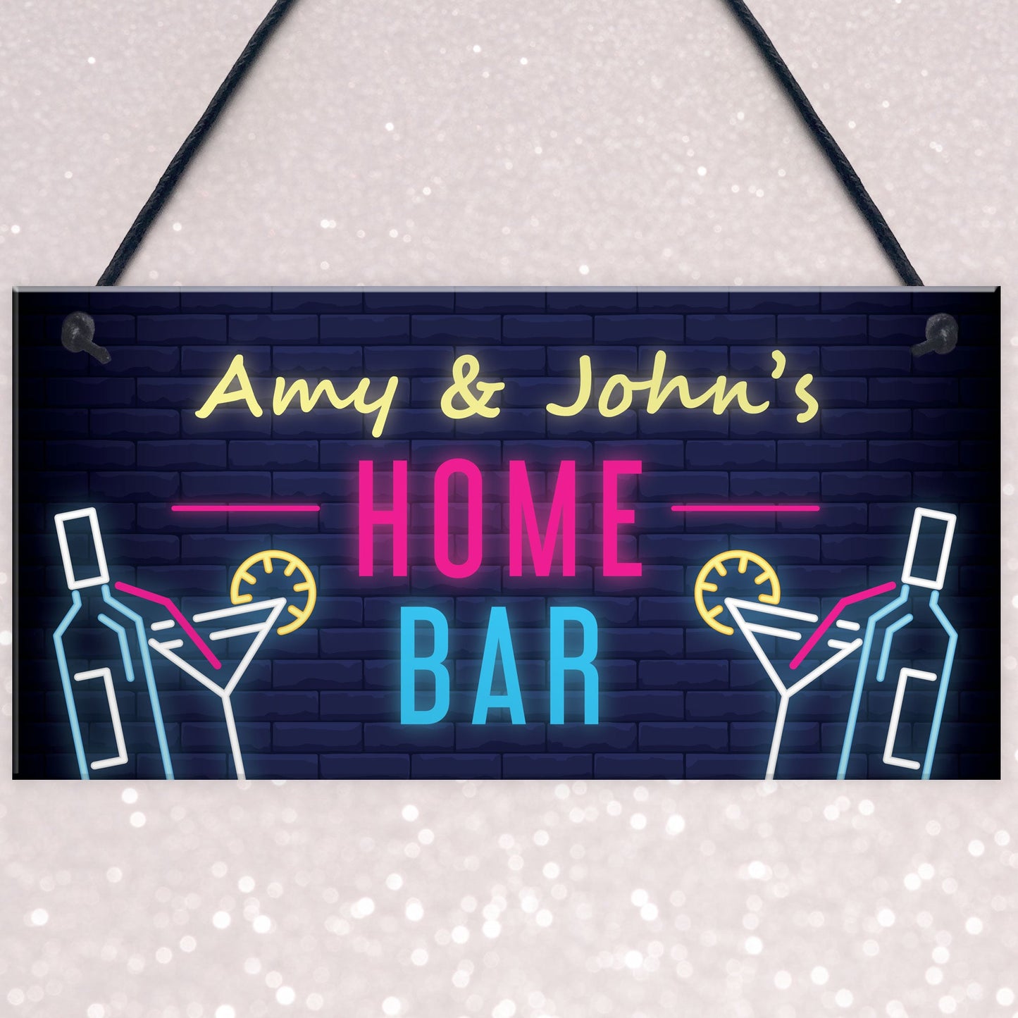 PERSONALISED Home Bar Plaque Hanging Man Cave Garden Bar