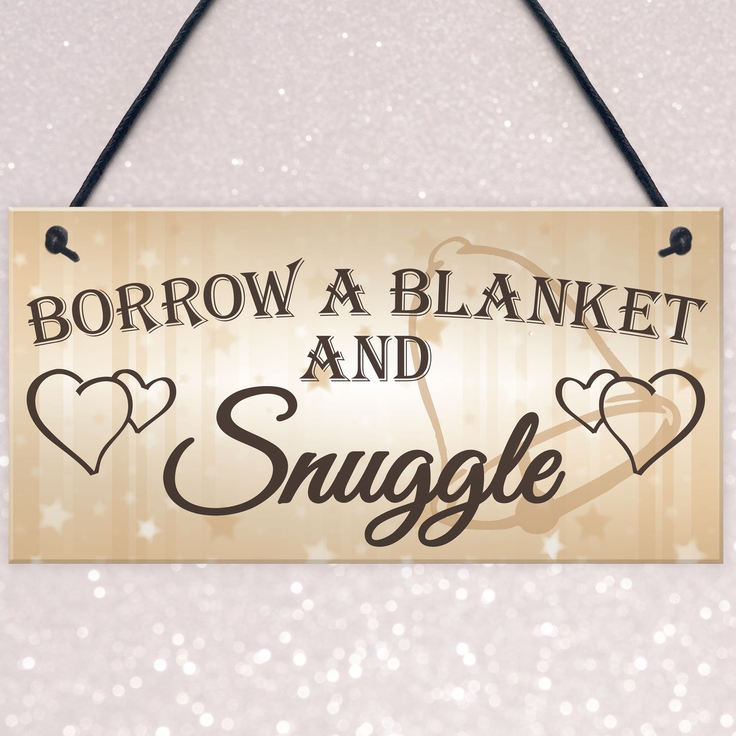 Shabby & Chic Wedding Sign Gift Blanket Snuggle Present Plaque