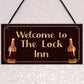 Welcome To The Lock Inn Sign HOME BAR Man Cave Plaque