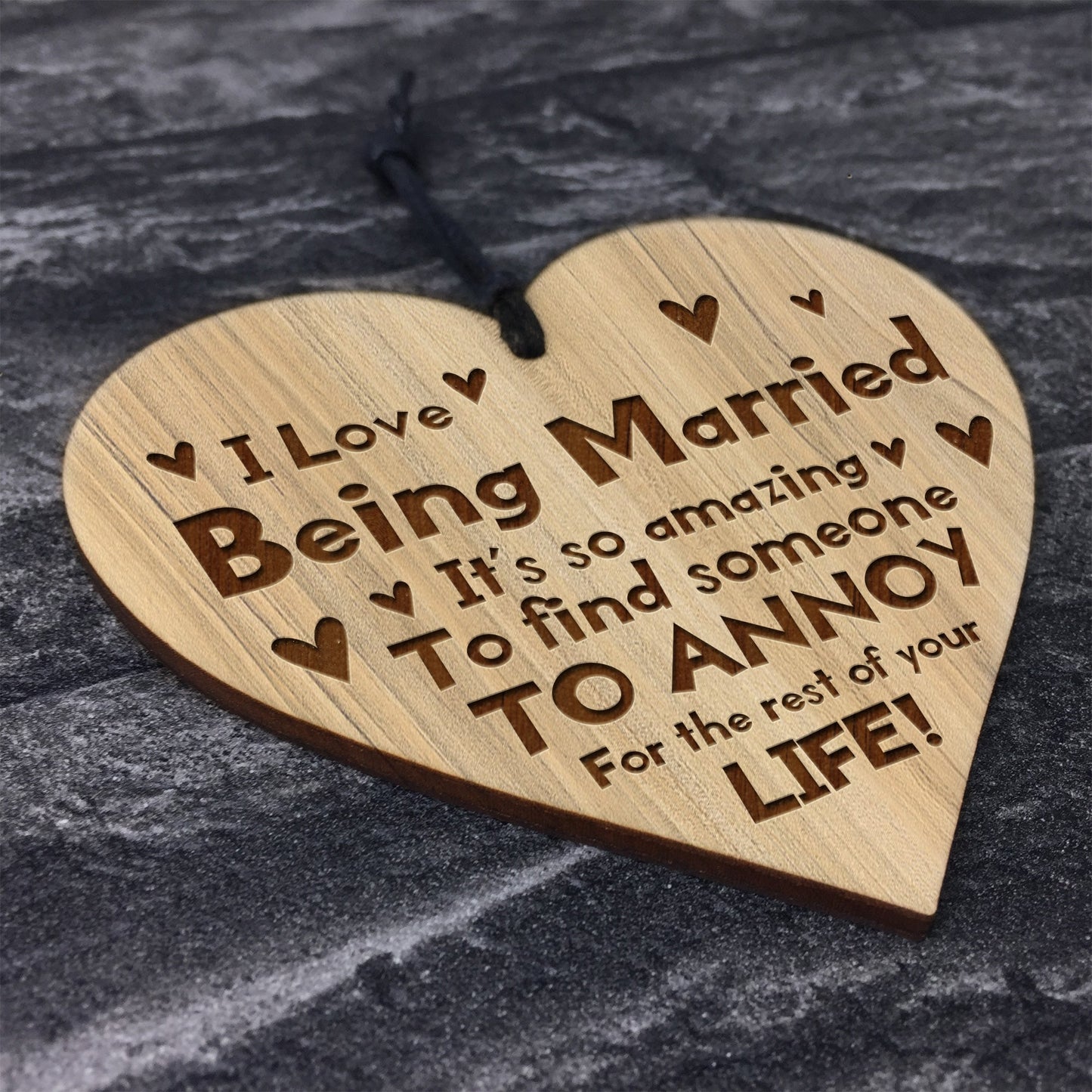 Funny Wedding Anniversary Gift For Him Her Engraved Heart